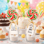 Božićna spiralna lizalica crveno zeleno bela