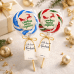 Novogodišnja lizalica sa porukom Srećna Nova godina za paketiće