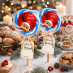 Novogodišnja lizalica u prazničnim bojama sa irvasom