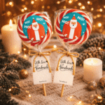 Novogodišnja lizalica sa Deda Mrazom kao dekoracija