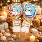 Novogodišnja lizalica Sneško Belić za slatki sto