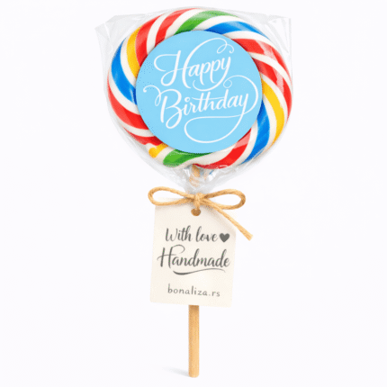 Rođendanska lizalica sa modernom nalepnicom