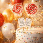 Dekorativna crveno bela lizalica