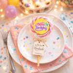 Rođendanska lizalica sa dekorativnom nalepnicom