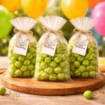 Svilene bombone jabuka zeleno bele okrugle