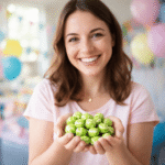 Svilene bombone jabuka zeleno bele za slatke stolove