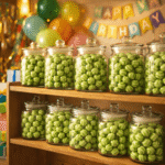 Dekorativne svilene bombone jabuka okrugle