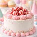 Elegantne svilene bombone jagoda crveno bele