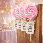 Roze lizalica za rođendan za devojčice