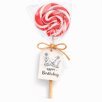 Crveno bela lizalica za slatki sto