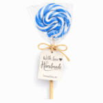 Plavo bela lizalica swirl za candy bar