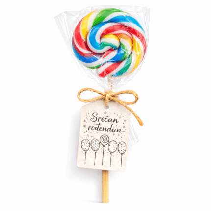 Rainbow šarena lizalica kao dekoracija