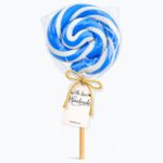 Plavo bela swirl lizalica za slatki sto