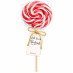 Crveno bela swirl lizalica za slatki sto