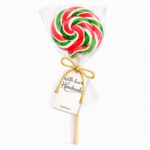 Božićna spiralna lizalica crveno zeleno bela