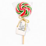 Božićna lizalica spiralnog dizajna u prazničnim bojama