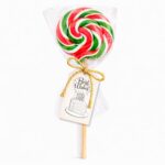 Novogodišnja lizalica crveno zeleno bela kao poklon