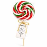 Novogodišnje lizalice crveno zeleno bele swirl