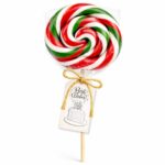 Novogodišnja lizalica crveno zeleno bela swirl