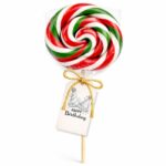 Božićna spiralna lizalica crveno zeleno bela