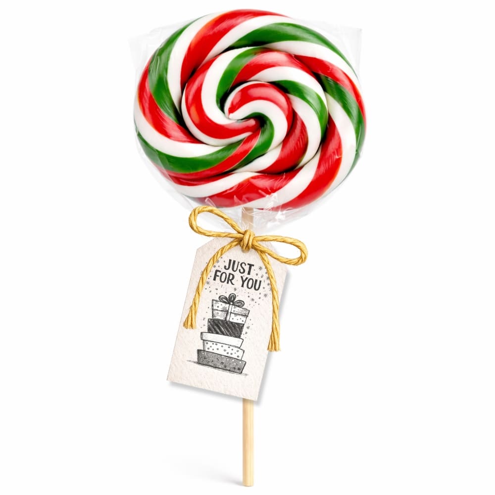 Praznična spiralna lizalica Crveno zeleno bela spiralna lizalica kao dekoracija