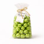 Okrugle svilene bombone jabuka zeleno bele