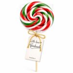 Novogodišnje lizalice crveno zeleno bele swirl