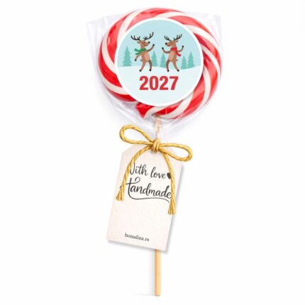 Dekorativna novogodišnja lizalica sa irvasom