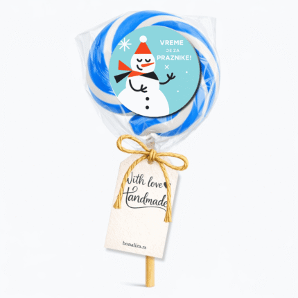 Novogodišnja lizalica sa zimskim motivom Sneška Belića