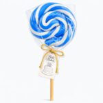 Plavo bela lizalica swirl za candy bar
