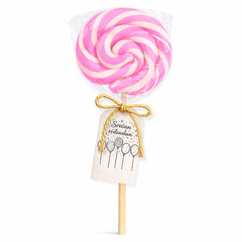 Dekorativna roze lizalica za rođendan