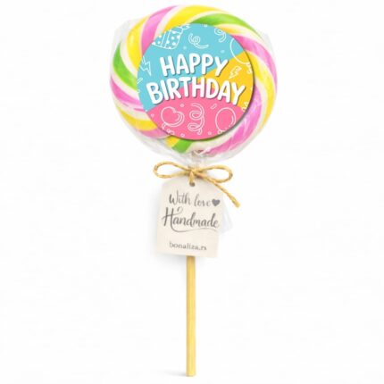 Lizalica sa rođendanskom nalepnicom