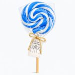 Plavo bela swirl lizalica za rođendane i proslave