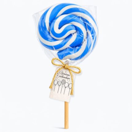 Plavo bela swirl lizalica za rođendane i proslave