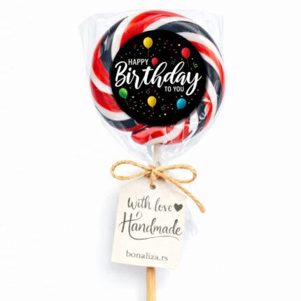 Rođendanska lizalica sa Happy Birthday nalepnicom