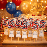 Cola lizalica u crveno crnoj i beloj boji za decu