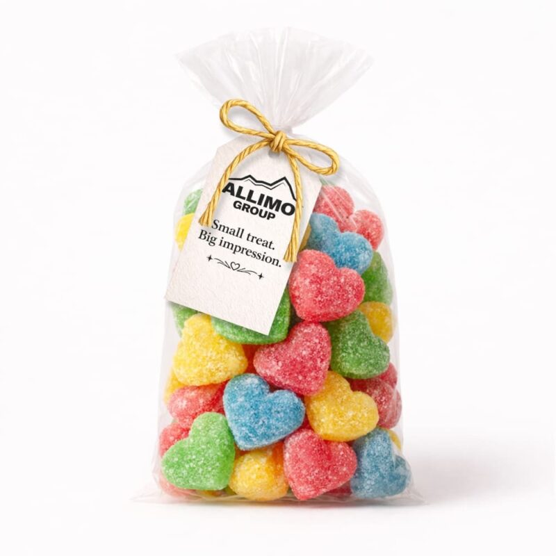 Žele bombone u kesici sa brendiranom karticom kao B2B poklon za evente