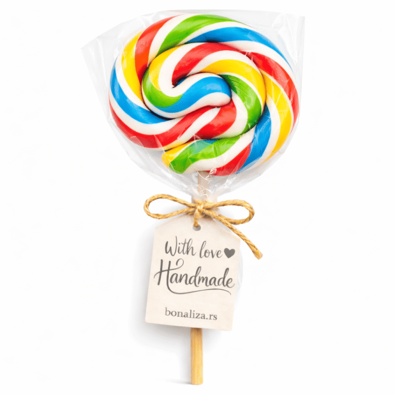 Šarena lizalica kao rođendanski slatkiš i dekoracija