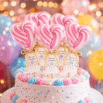 Roze lizalica srce za baby shower