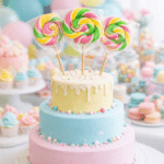 Šarena rainbow lizalica za devojčice za rođendan