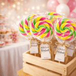 Šarena rainbow lizalica za devojčice za rođendan