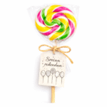 Rainbow lizalica u roze, žutoj i zelenoj boji za dečiju proslavu