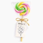 Rainbow lizalice u roze, žutoj i zelenoj boji za candy bar