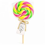 Rainbow lizalice u roze, žutoj i zelenoj boji za candy bar