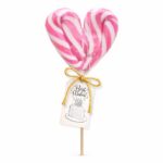 Roze srce lizalica kao rođendanska dekoracija